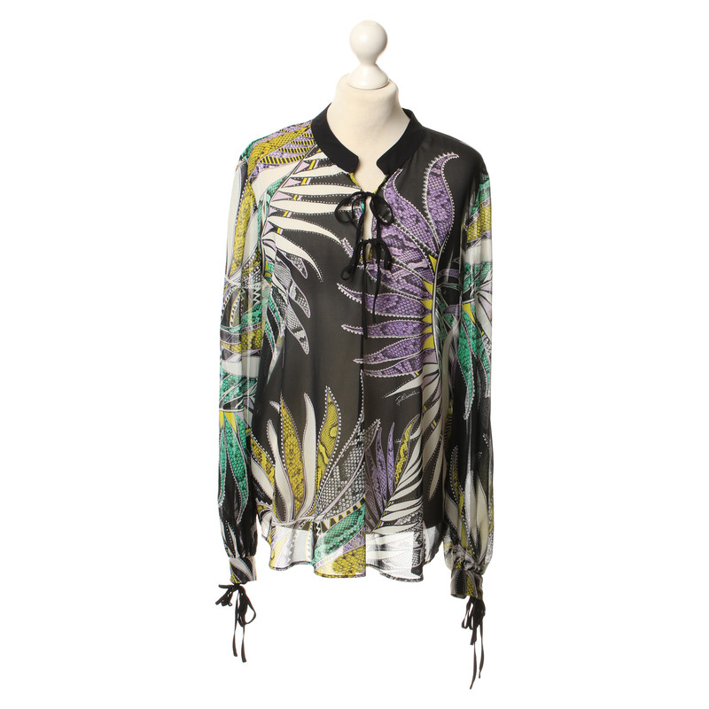 Just Cavalli Transparent blouse with patterns