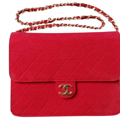 Chanel Classic Flap Bag en Jersey en Rouge