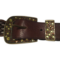 Schumacher Leather belt with rhinestone clasp