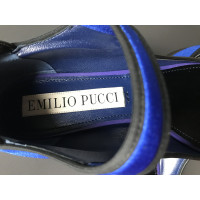 Emilio Pucci Slipper/Ballerinas aus Leder in Blau