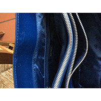 Armani Jeans Shopper en Cuir verni en Bleu