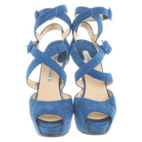 Luciano Padovan Sandals Suede in Blue