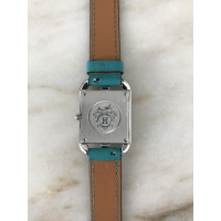 Hermès Armbanduhr aus Leder in Grün