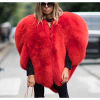 Saint Laurent Top Fur in Red