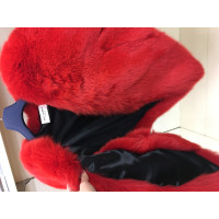 Saint Laurent Top Fur in Red