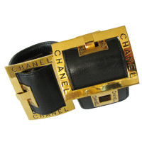 Chanel Two wide Leather Wristbands