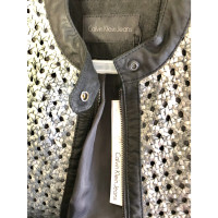 Calvin Klein Jacke/Mantel aus Leder in Silbern