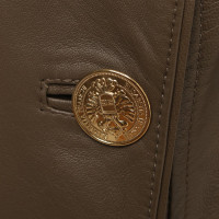 Elisabetta Franchi Leather Jacket in Taupe