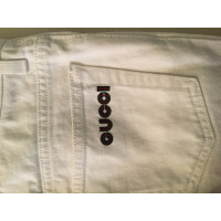Gucci Paire de Pantalon en Coton en Blanc