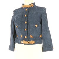 Armani Jacke/Mantel aus Leder in Blau