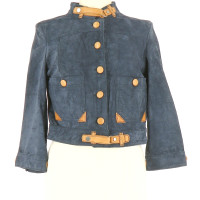 Armani Jacke/Mantel aus Leder in Blau