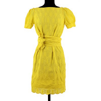 Diane Von Furstenberg Kleid aus Baumwolle in Gelb