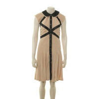 Chanel Nudefarbenes Kleid mit Lederdetails