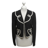 Moschino Cheap And Chic Zwarte Blazer met decoratieve grens