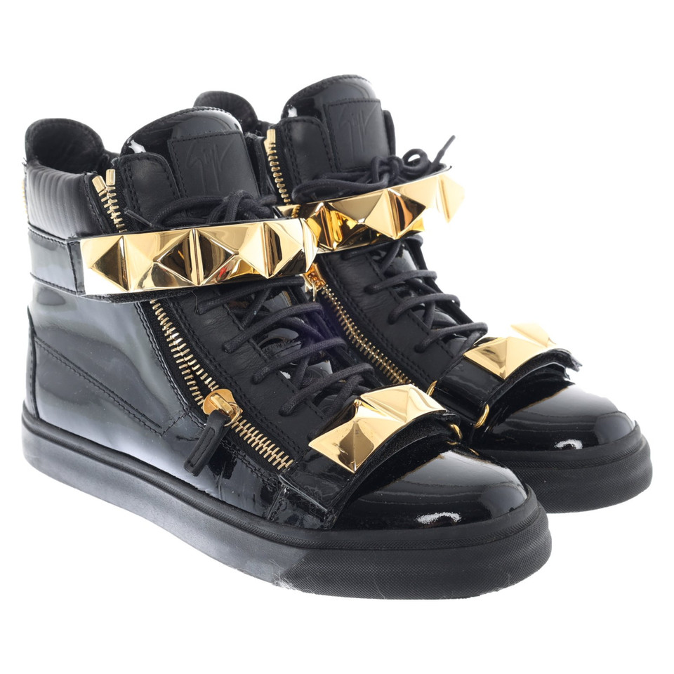 Giuseppe Zanotti Sneaker in Pelle verniciata in Nero