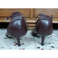 Balmain Sandals Leather in Bordeaux