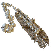 Chanel Collana di perle / cintura con frange e logo CC