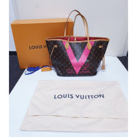 Louis Vuitton Neverfull in Tela in Marrone