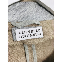 Brunello Cucinelli Jacke/Mantel aus Leinen in Braun