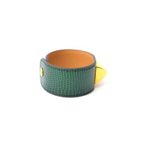 Hermès Médor Armband aus Leder in Grün