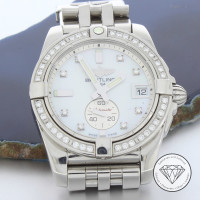 Breitling Armbanduhr aus Stahl in Weiß