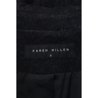 Karen Millen Jacke/Mantel aus Wolle in Schwarz