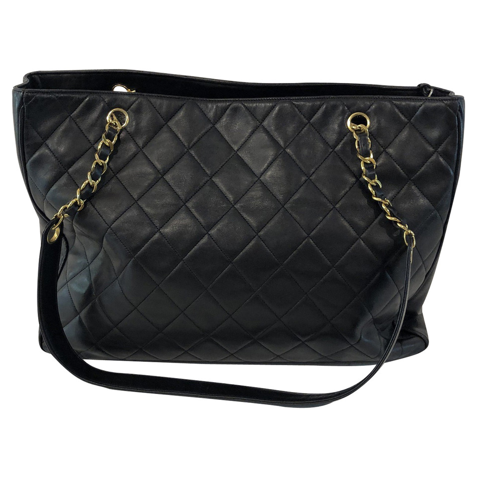 Chanel Shopping Tote Grand en Cuir en Noir