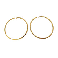 Chanel Large hoop earrings with CC logo 