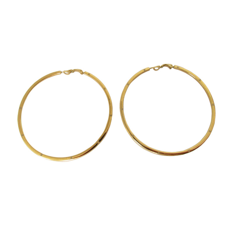 Chanel Large hoop earrings with CC logo 