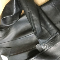 Ermanno Scervino Jacke/Mantel aus Leder in Schwarz
