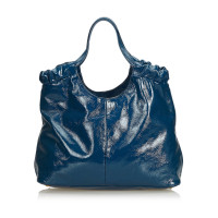 Yves Saint Laurent Tote Bag aus Leder in Blau