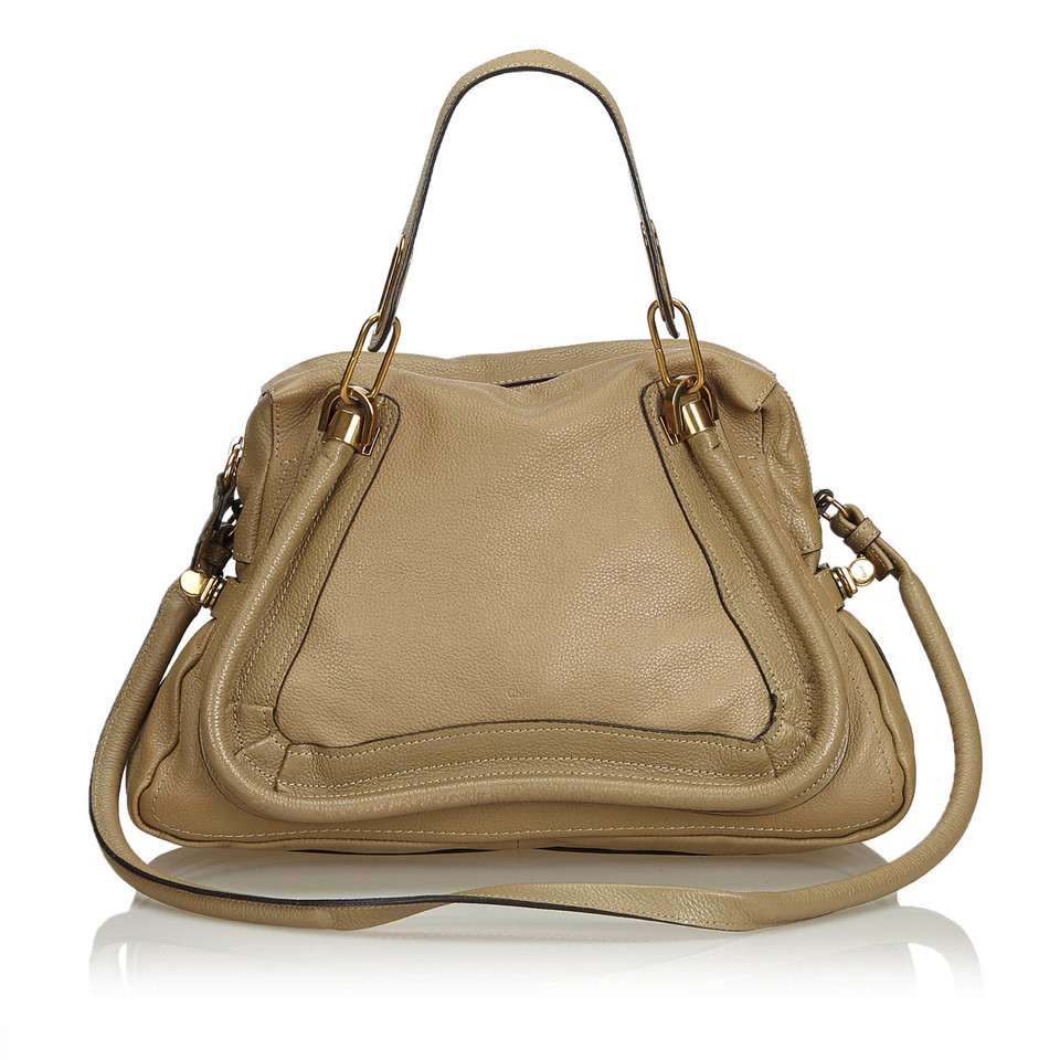 Chloé Leather paraty bag in beige