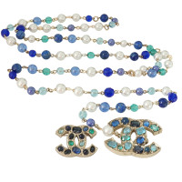 Chanel Set - riem of Pearl Necklace & CC broche