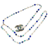 Chanel Set - belt or string of pearls & CC brooch
