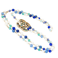 Chanel Set - belt or string of pearls & CC brooch