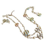 Chanel Set collier de perles, collier & boucles d’oreilles pastel
