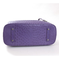 Loro Piana Ostrich leather shoulder bag in purple