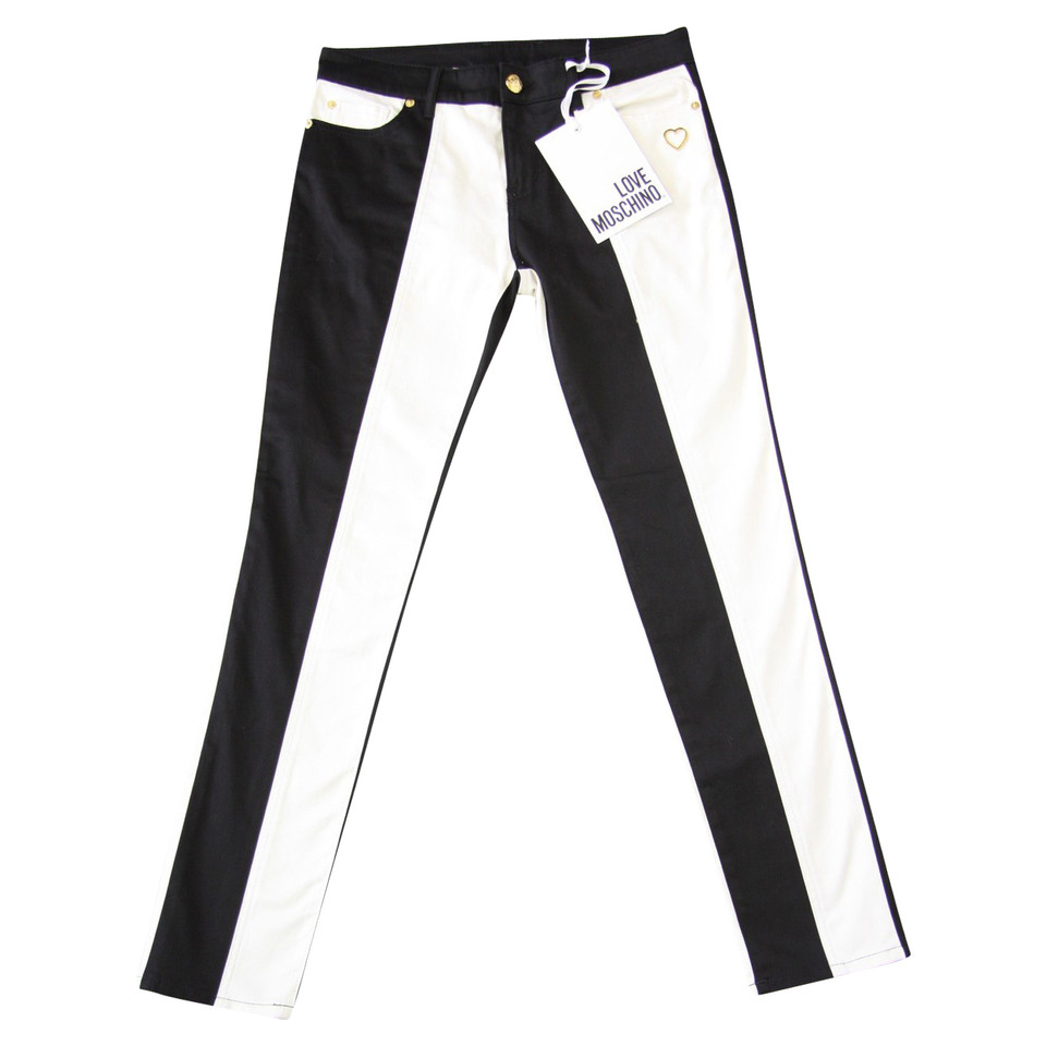 Moschino Love Pantalon en noir et blanc