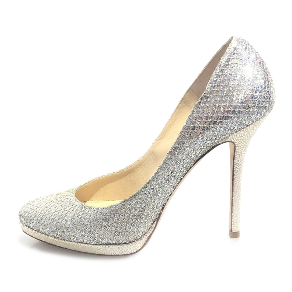 Jimmy Choo Pumps/Peeptoes Leer in Zilverachtig