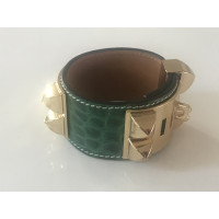 Hermès Collier de Chien Armband aus Leder in Beige