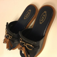 Tod's Slippers/Ballerina's Leer in Blauw