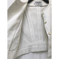Chanel Jacke/Mantel aus Baumwolle in Creme