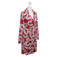 Diane Von Furstenberg wrap dress couleur rouge avec motif motif blanc