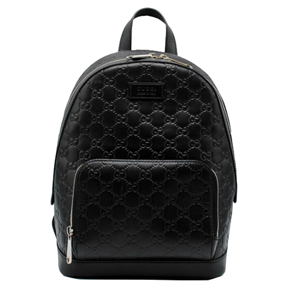 Gucci Signature  Backpack aus Leder in Schwarz