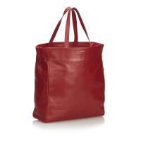 Saint Laurent North South Reversible Tote Bag aus Leder in Rot