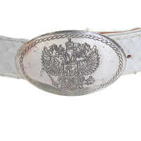 Reptile's House Snake leather belt in white