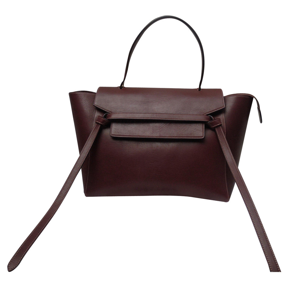 Céline Belt Bag Mini en Cuir en Bordeaux