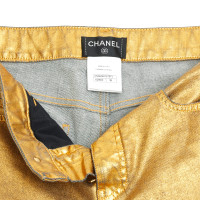 Chanel Jeans aus Baumwolle in Gold