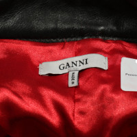 Ganni Trousers Leather in Black