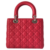 Christian Dior Lady Dior Medium Leather in Red